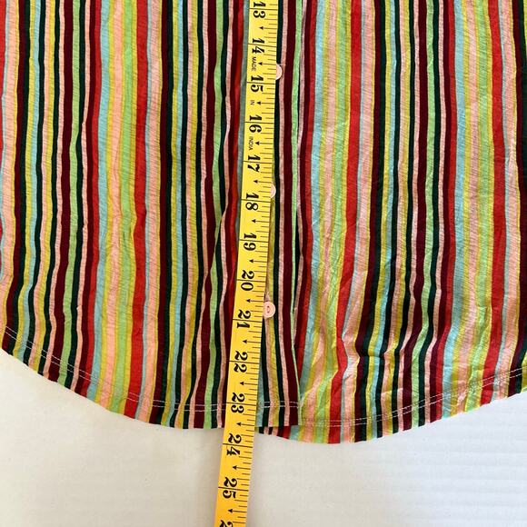Urban Outfitters Multi Striped Chiffon Button Down Shirt Women's Large - Picture 6 of 10
